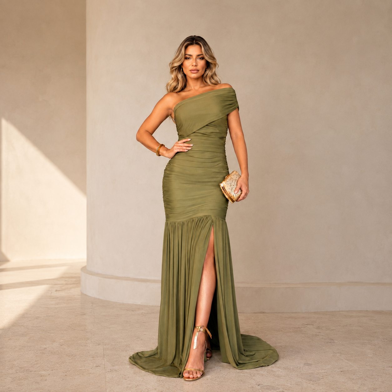 Vestido Camila Verde Oliva — Outlet Alessia Dress